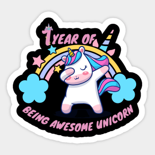 1 year of being awesome unicorn Sticker